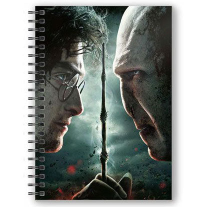 Carnet A5 Harry Potter vs Voldemort avec couverture 3D et reliure spirale, produit officiel SD TOYS.