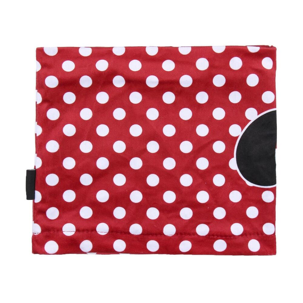 Détail du snood Disney Minnie montrant la texture en polyester et les finitions soignées