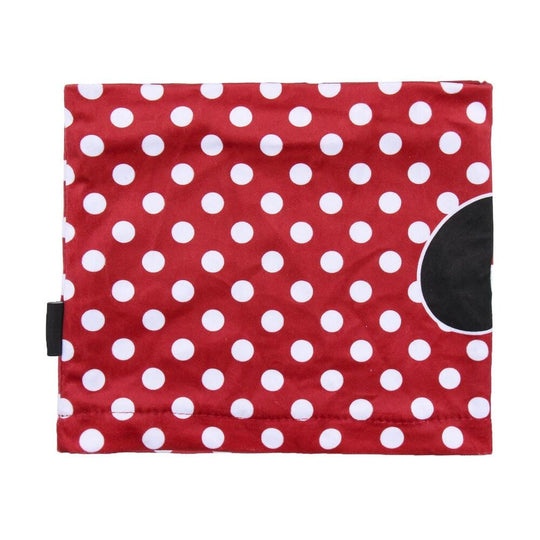 Détail du snood Disney Minnie montrant la texture en polyester et les finitions soignées
