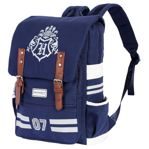 Détail du tissu et des coutures résistantes du sac à dos Oxford Academy Hogwarts
