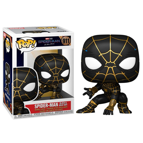Figurine Funko POP Spiderman Black & Gold No Way Home en vinyle de 9 cm dans sa boîte vitrine