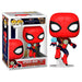 Figurine Funko POP Spider-Man No Way Home en costume intégré vue de face dans sa boîte vitrine transparente