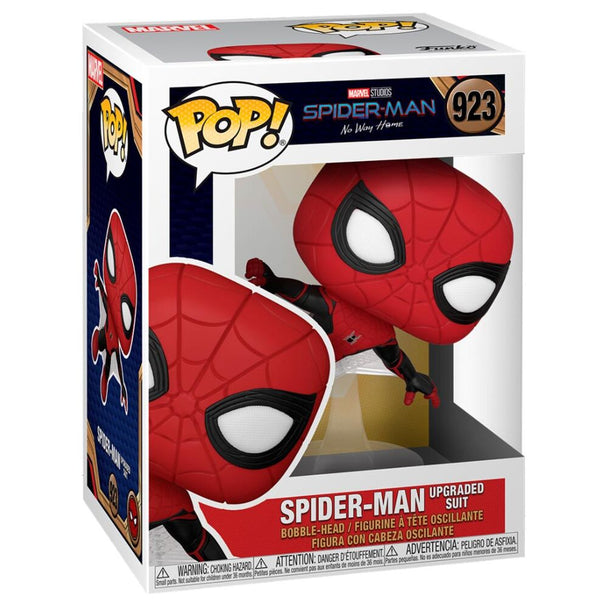 Boîte vitrine de la figurine Funko POP Spider-Man No Way Home avec logo Marvel visible