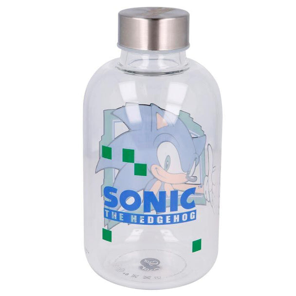 Zoom sur le design coloré et détaillé de la bouteille Sonic The Hedgehog STOR