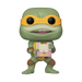 Vue rapprochée de la figurine Michaelangelo Funko POP avec ses couleurs vives et détails précis