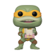 Vue rapprochée de la figurine Michaelangelo Funko POP avec ses couleurs vives et détails précis