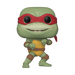Détail de la figurine Raphael Funko POP montrant son visage et son bandeau rouge caractéristique