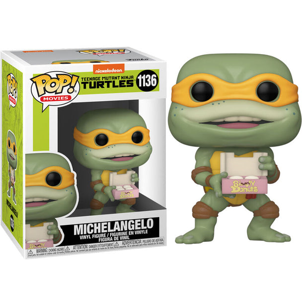 Figurine Funko POP Michaelangelo des Tortues Ninja 2 en vinyle de 9 cm dans sa boîte vitrine transparente