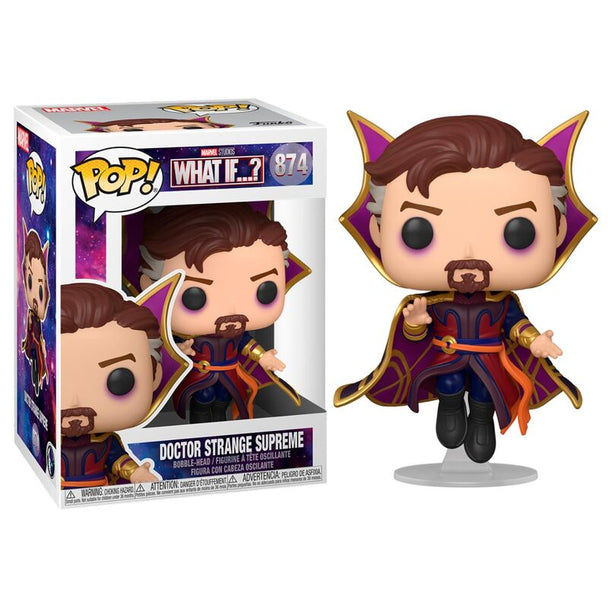 Figurine Funko POP Doctor Strange Supreme Marvel What If en vinyle de 9 cm dans sa boîte vitrine transparente