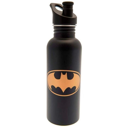 Gourde Batman DC Comics 700ml de marque PYRAMID avec logo noir sur fond gris, vue de face