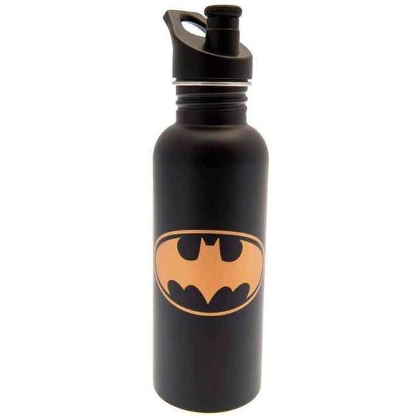 Gourde Batman DC Comics 700ml de marque PYRAMID avec logo noir sur fond gris, vue de face
