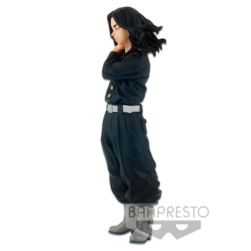 Vue arrière de la figurine Keisuke Baji Tokyo Revengers soulignant les détails du costume
