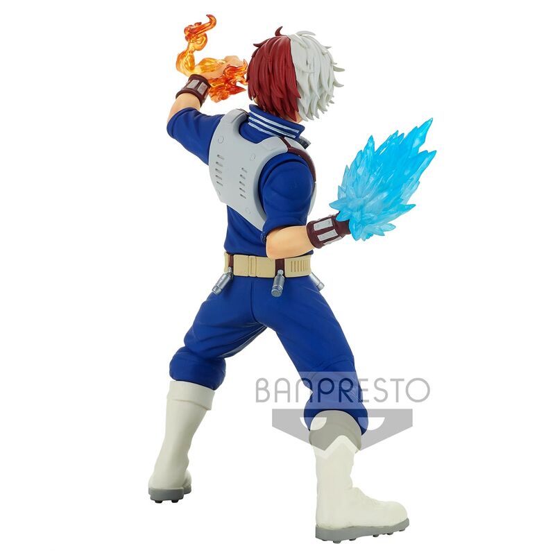 Détail de la base de la figurine Shoto Todoroki avec logo My Hero Academia et finition soignée