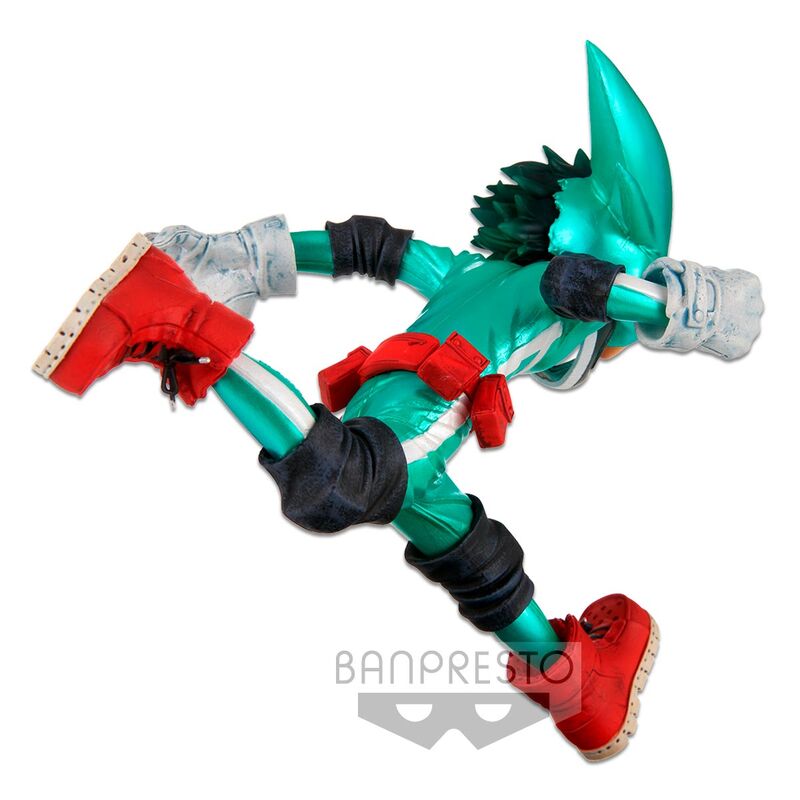Zoom sur le visage expressif de la figurine Izuku Midoriya 11cm avec ses yeux verts caractéristiques