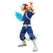 Ensemble des 4 images montrant différentes angles de la figurine Shoto Todoroki de BANPRESTO