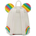 Zoom sur le logo Loungefly brodé sur le sac à dos Minnie Rainbow Disney