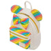 Vue arrière avec bretelles ajustables du sac à dos Minnie Rainbow Disney