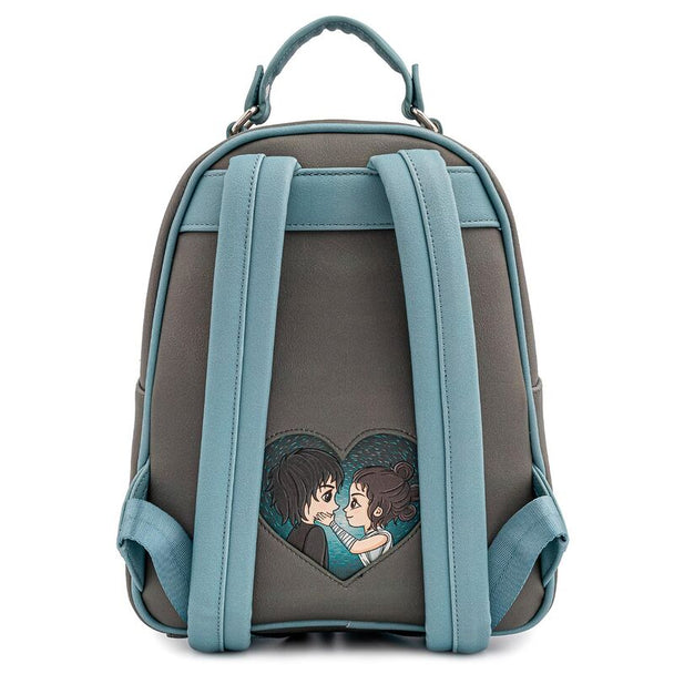 Vue latérale du sac à dos Loungefly Star Wars mettant en avant la silhouette de Kylo Ren