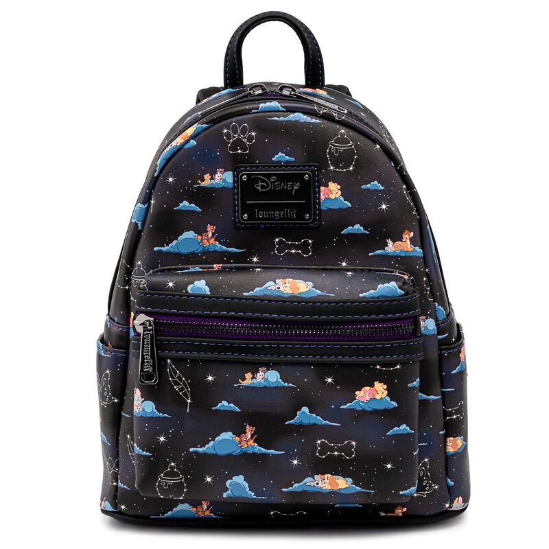 Vue avant du sac à dos Loungefly Disney Classic Clouds avec son design nuageux distinctif