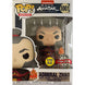 Vue rapprochée de la figurine Funko POP exclusive Admiral Zhao d'Avatar, mettant en valeur l'effet lumineux de la boule de feu