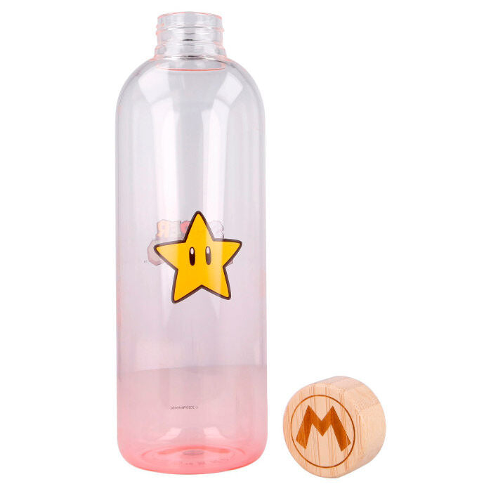 Détail du design Super Mario Bros imprimé sur la bouteille en verre STOR
