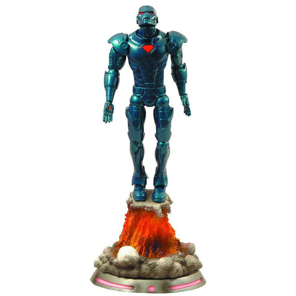 Figurine articulée Iron Man Marvel Select de 18cm en PVC, vue de face avec détails du costume rouge et or