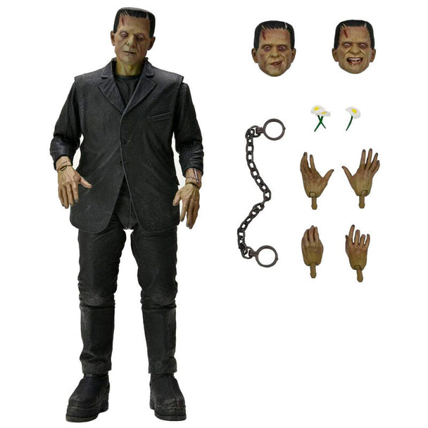 Profil gauche de la figurine articulée Frankenstein Monster NECA avec accessoires