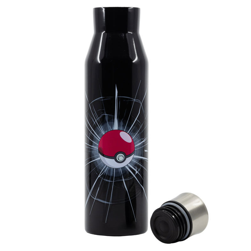 Vue rapprochée de la bouteille isotherme Pokémon avec double paroi pour maintien de la température