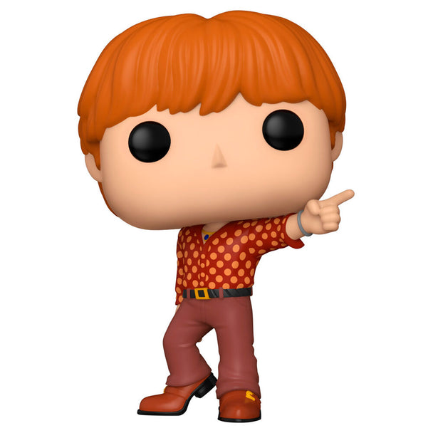 Détail de la figurine Funko POP Jin en tenue Dynamite, mettant en valeur les couleurs vives et le design précis