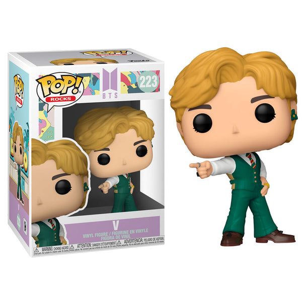 Figurine Funko POP BTS V Dynamite en vinyle de 9 cm dans sa boîte vitrine transparente
