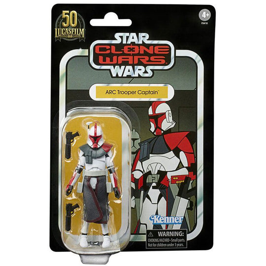 Figurine Star Wars Arc Trooper Captain vintage de 10cm vue de face avec détails précis