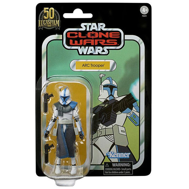 Figurine Star Wars Arc Trooper vintage de 10 cm vue de face avec détails précis