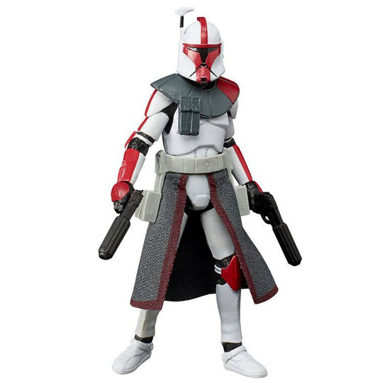 Détail rapproché de la figurine HASBRO Arc Trooper Captain montrant son armure et accessoires