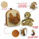 Détail du sac à dos Tiger Joe avec peluche intégrée, montrant la texture et les sangles ajustables