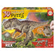 Puzzle 3D T-Rex EDUCA BORRAS assemblé montrant un dinosaure réaliste en carton de 82 pièces