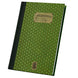 Cahier Harry Potter Serpentard premium fermé montrant la couverture verte et argentée avec logo Serpentard