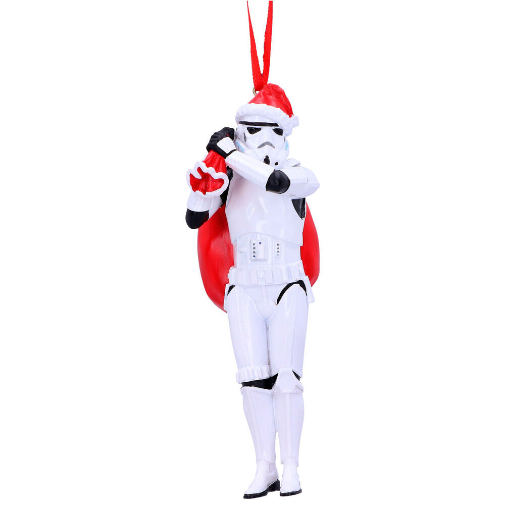 Ornement suspendu Sac du Père Noël Stormtrooper 13cm en polyrésine peint à la main