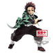Détail du visage expressif de Tanjiro Kamado sur la figurine BANPRESTO
