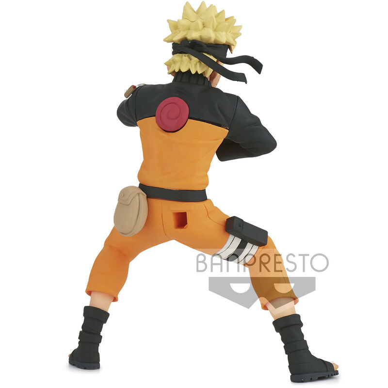 Vue arrière de la figurine Uzumaki Nara Naruto Shippuden, exposant les détails du costume et des cheveux