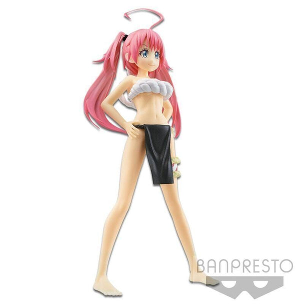 Profil latéral de la figurine Milim BANPRESTO montrant les finitions précises et la posture dynamique