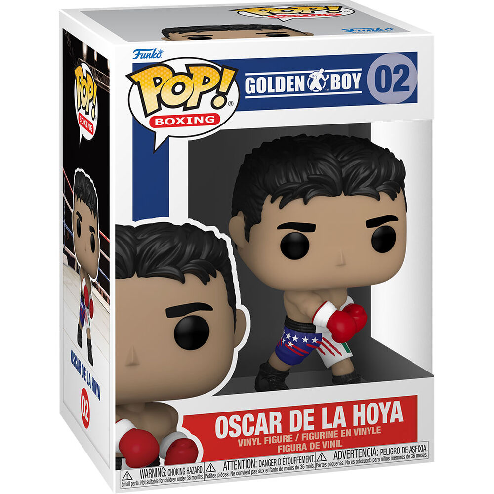 Détail de la figurine Funko POP représentant Oscar De La Hoya avec son équipement de boxe