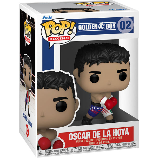 Détail de la figurine Funko POP représentant Oscar De La Hoya avec son équipement de boxe