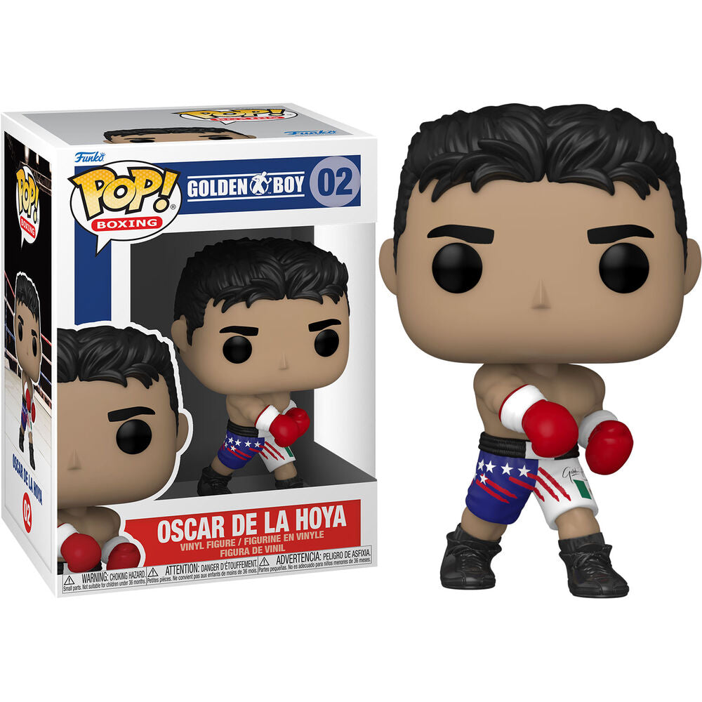 Vue latérale de la figurine Funko POP Oscar De La Hoya montrant les détails précis de la sculpture
