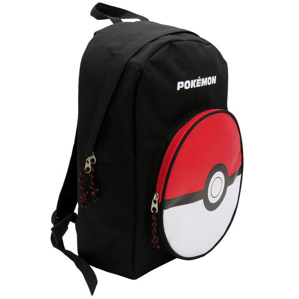 Zoom sur la fermeture éclair robuste du sac à dos Pokémon Pokeball adaptable 42cm