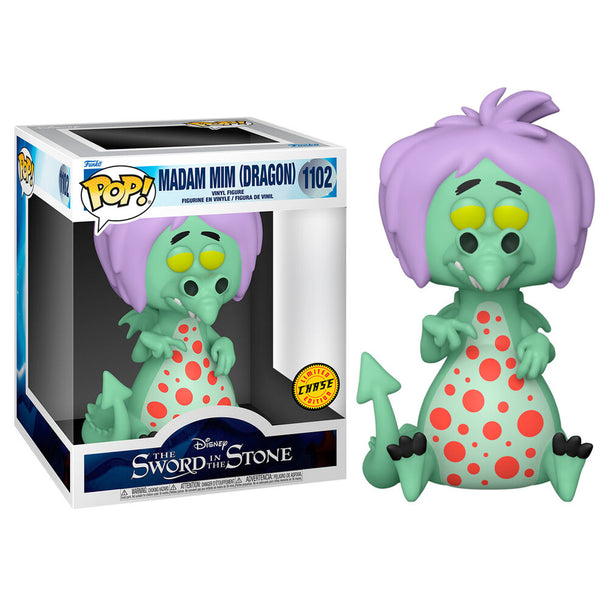 Détail du visage expressif de la figurine Mim Dragon de Disney The Sword in the Stone