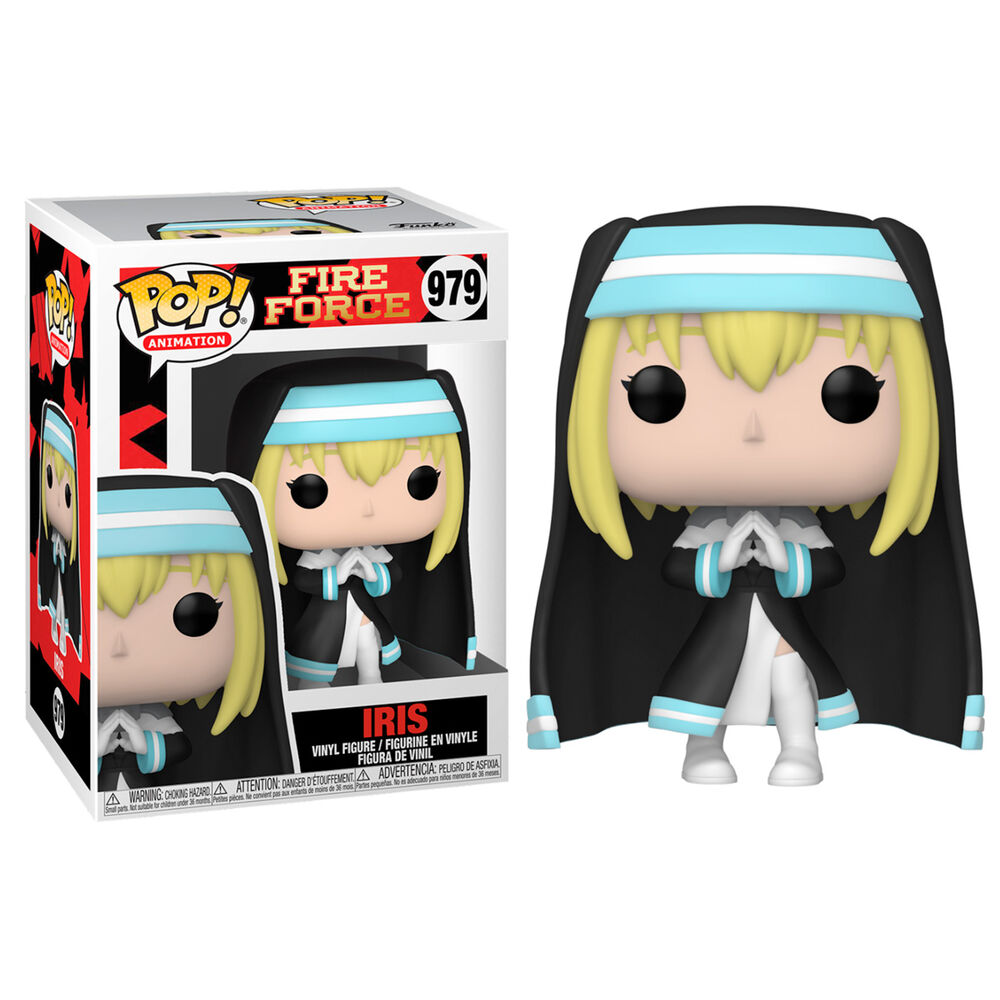 Figurine Funko POP Fire Force Iris de 9 cm dans sa boîte fenêtre transparente, vue de face