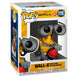 Vue latérale de la figurine vinyle Wall-E Funko POP avec son extincteur dans sa boîte collector