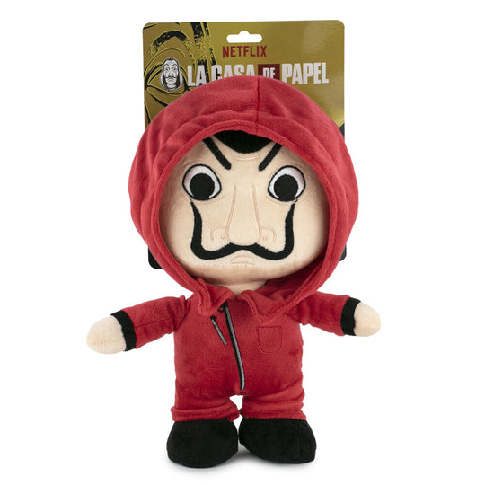 Peluche Money Heist de 25cm représentant un personnage de LA CASA DE PAPEL en tenue rouge iconique.