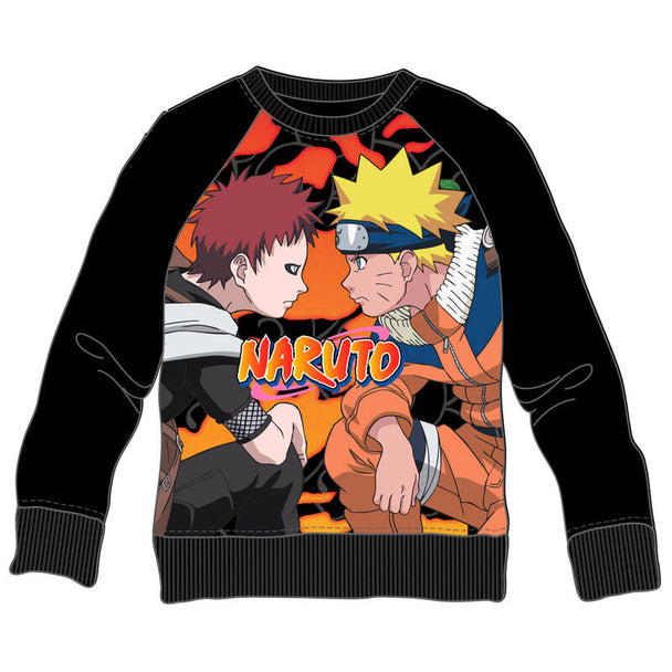 Sweatshirt enfant Naruto Gaara de la marque PIERROT, en coton blanc avec motif coloré sur le devant.