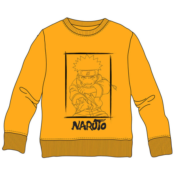 Sweatshirt enfant Naruto PIERROT en coton 280g, coloris et design inspirés du célèbre manga, idéal pour une tenue confortable et stylée.